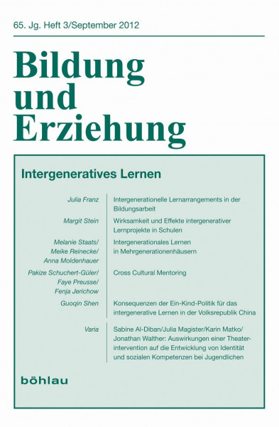 Intergeneratives Lernen (Bildung und Erziehung: Begründet von Franz Hilker)