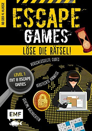 Escape Games Level 1 (gelb) – Löse die Rätsel! – 8 Escape Games ab der 4. Klasse: Mit verschlüsselten Codes, versteckten Hinweisen und geheimen Nachrichten