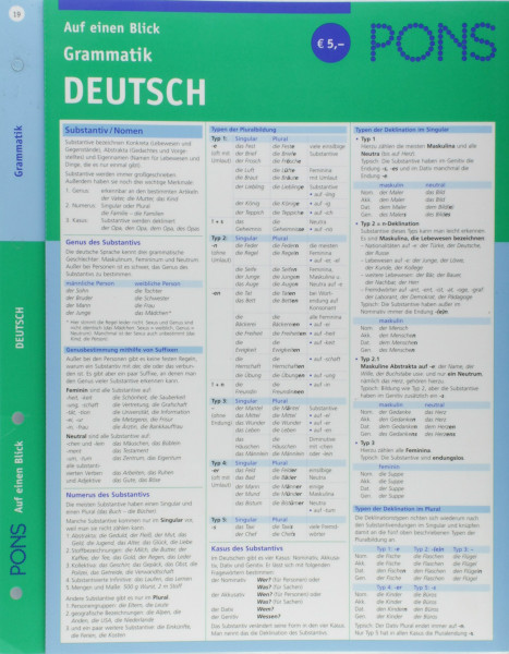 PONS Grammatik auf einen Blick Deutsch: kompakte Übersicht, Grammatikregeln nachschlagen (PONS Auf einen Blick)