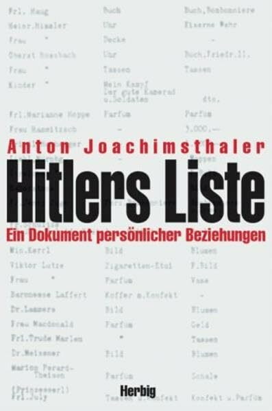 Hitlers Liste: Dokumente privater Beziehungen