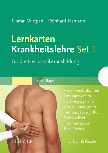 Lernkarten Krankheitslehre Set 1 für die Heilpraktikerausbildung: Herz-Kreislaufsystem, Atmungssystem, Harnwegssystem, Verdauungssystem, Immunsystem/Blut, Stoffwechsel, Hormonsystem, Trias-Trainer