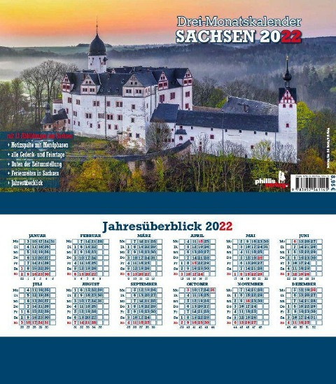 3-Monatskalender Sachsen 2022