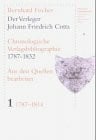 Der Verleger Johann Friedrich Cotta: Chronologische Verlagsbibliographie 1787-1832