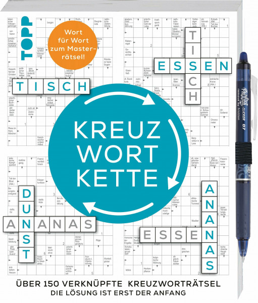 Die Kreuzwortkette – 150 verknüpfte Kreuzworträtsel. Mit original PILOT Stift!: Die Lösung ist erst der Anfang! Die Lösungsworte werden zu Schlüsseln ... nächste Rätsel. Wer schafft das Masterrätsel?