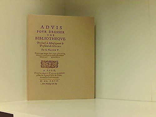 Advis pour dresser une bibliotheque / Anleitung zur Einrichtung einer Bibliothek.