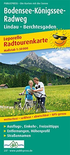 Bodensee-Königssee-Radweg, Lindau - Berchtesgaden: Leporello Radtourenkarte mit Ausflugszielen, Einkehr- & Freizeittipps, reissfest, wetterfest, gps-genau. 1:50000 (Leporello Radtourenkarte: LEP-RK)