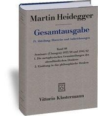 Gesamtausgabe Abt. 4 Hinweise und Aufzeichnungen Bd. 88. Seminare 1937/38 und 1941/42
