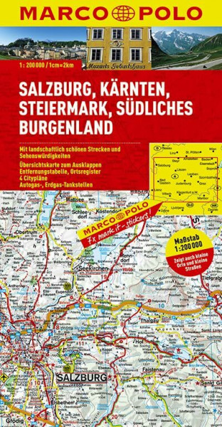 MARCO POLO Karte Salzburg, Kärnten, Steiermark, Südliches Burgenland 1:200.000 (MARCO POLO Karten 1:200.000)