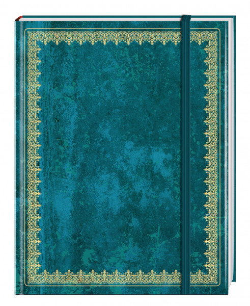 Blank Book Lederlook blau (groß) - Einschreibebuch / Notizbuch