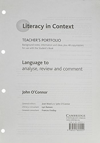 Language to Analyse, Review and Comment Teacher's Portfolio (Literacy in Context)