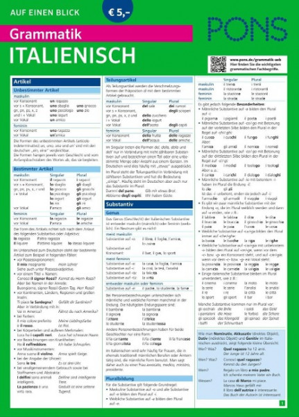 PONS Grammatik auf einen Blick Italienisch