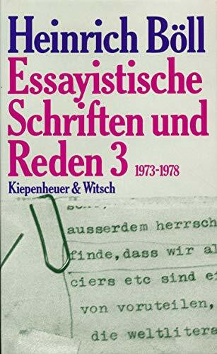 Essayistische Schriften und Reden 3: 1973-1978