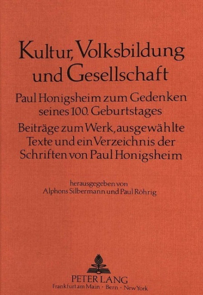 Kultur, Volksbildung und Gesellschaft