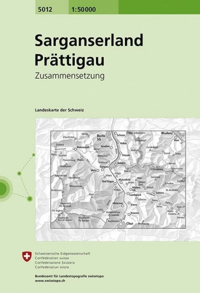 5012 Sarganserland - Prättigau: Zusammensetzung (Landeskarte 1:50 000 Zusammensetzungen)