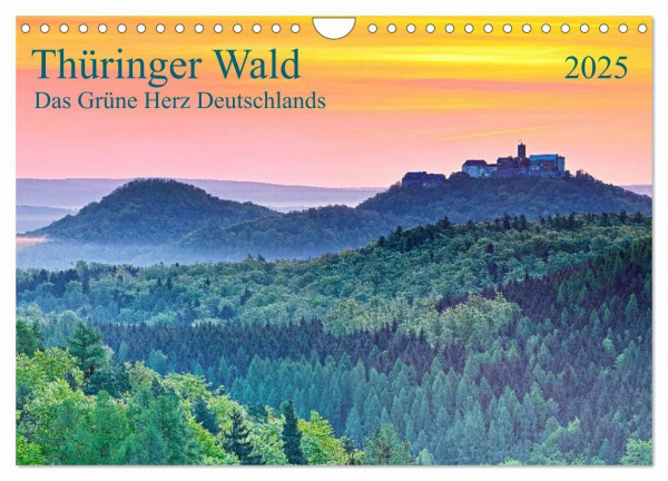 Thüringer Wald Das Grüne Herz Deutschlands (Wandkalender 2025 DIN A4 quer), CALVENDO Monatskalender: Zwölf Impressionen aus dem Waldland Thüringen (CALVENDO Orte)