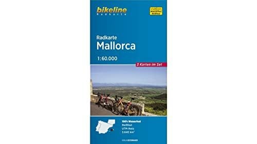 Bikeline Radkarte Mallorca, RK-MALLO. 3 Karten im Set. 1 : 60.000, wasserfest/reißfest, GPS-tauglich mit UTM-Netz