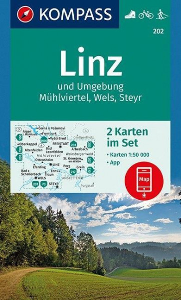 Linz und Umgebung, Mühlviertel, Wels, Steyr 1:50 000