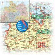 Bacher Postleitzahlenkarte Deutschland Nord 1 : 500 000. Poster-Karte beschichtet