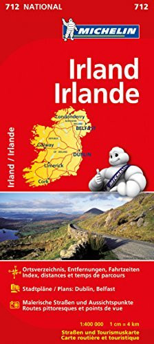 Michelin Irland: Straßen- und Tourismuskarte (MICHELIN Nationalkarten, Band 712)