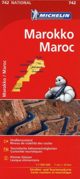 Michelin Nationalkarte Marokko 1 : 1.000 000