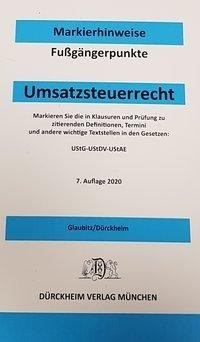 UMSATZSTEUERRECHT Dürckheim-Markierhinweise/Fußgängerpunkte für das Steuerberaterexamen 2020